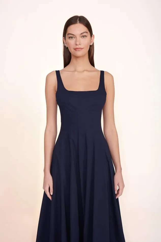 STAUD Dresses Women STAUD WELLS DRESS Navy STAUD Dresses Women STAUD WELLS DRESS Navy