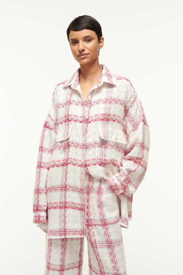 STAUD Outerwear and Jackets Women STAUD BASSETTI SHIRT JACKET TEA TOWEL STAUD Outerwear and Jackets Women STAUD BASSETTI SHIRT JACKET TEA TOWEL