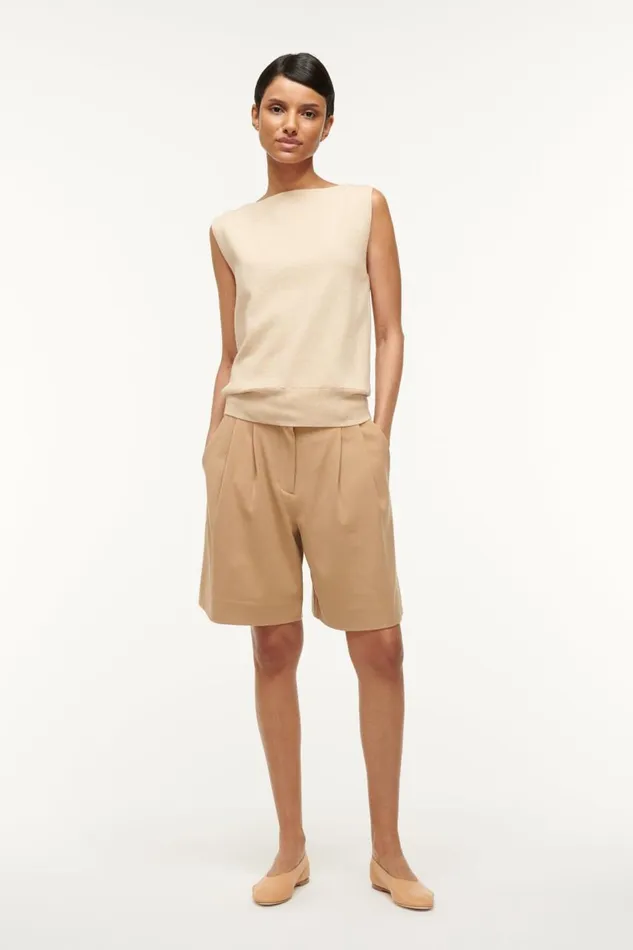 STAUD Pants and Shorts Women STAUD LONG LUISA SHORT CAMEL