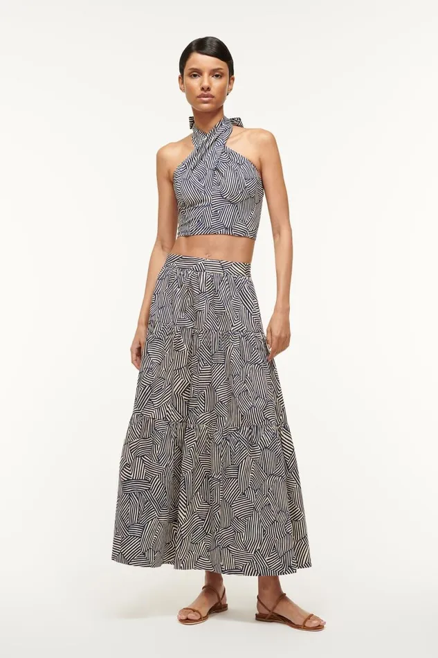 STAUD Skirts Women STAUD SEA SKIRT NAVY MOSAIC