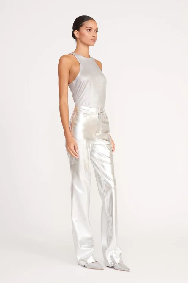 STAUD Tops Women STAUD AYANA TOP SILVER STAUD Tops Women STAUD AYANA TOP SILVER
