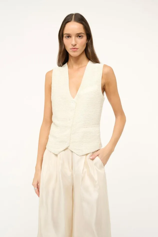 STAUD Tops Women STAUD BRETT VEST IVORY