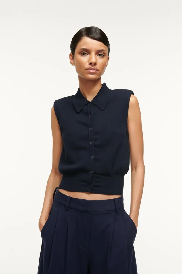 STAUD Tops Women STAUD NOLA SWEATER NAVY