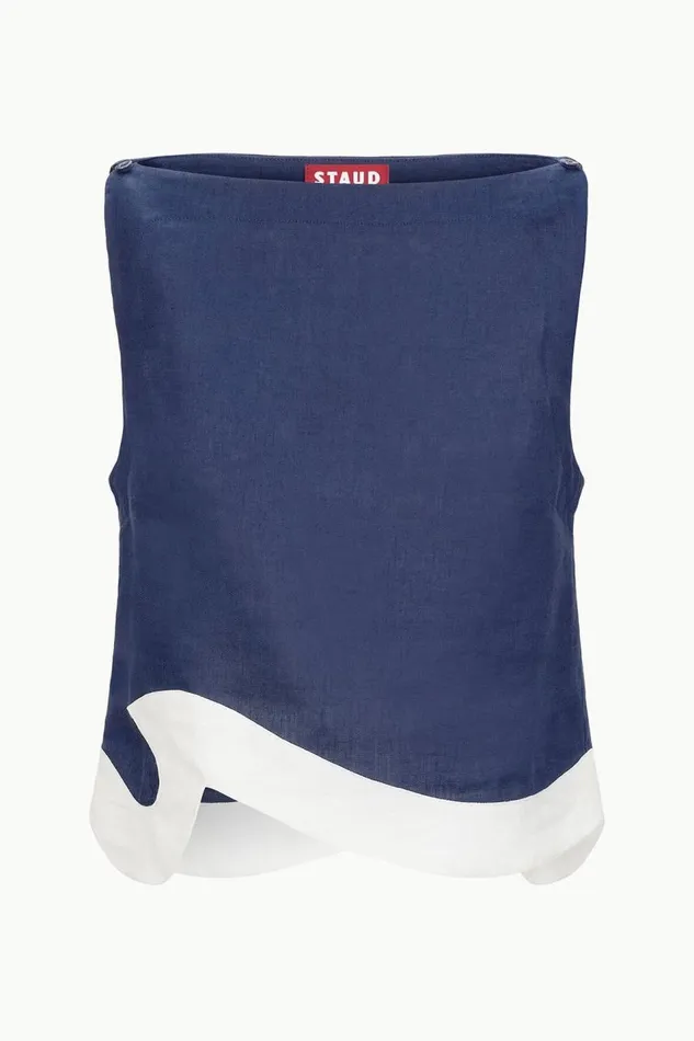 STAUD Tops Women STAUD RAPHAEL TOP NAVY WHITE