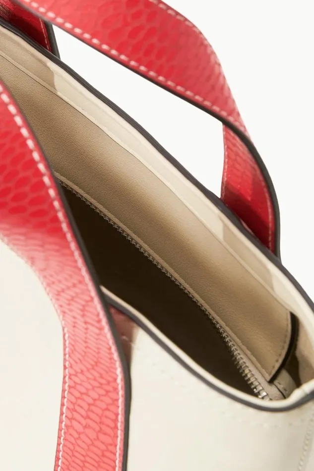 STAUD Totes Women STAUD CUSTOM MONOGRAM ALLORA MINI TOTE CREAM RED ROSE STAUD Totes Women STAUD CUSTOM MONOGRAM ALLORA MINI TOTE CREAM RED ROSE