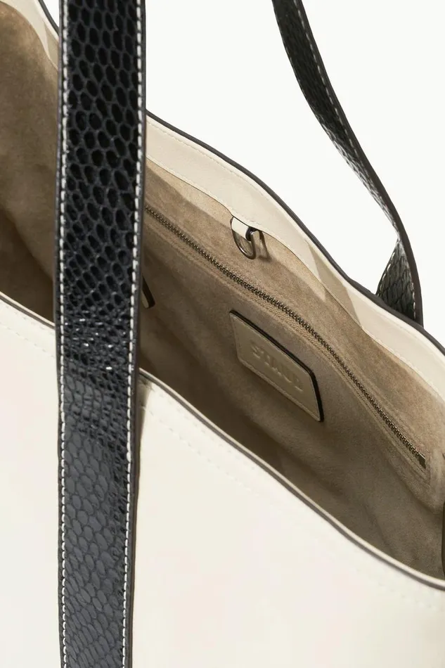 STAUD Totes Women STAUD CUSTOM MONOGRAM ALLORA TOTE CREAM BLACK STAUD Totes Women STAUD CUSTOM MONOGRAM ALLORA TOTE CREAM BLACK
