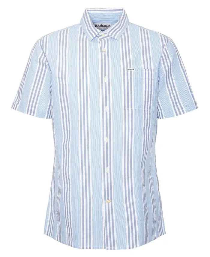 Stonebay Regular ShortSleeved Striped Shirt Sky Men Barbour Shirts
