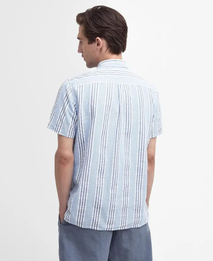 Stonebay Regular ShortSleeved Striped Shirt Sky Men Barbour Shirts