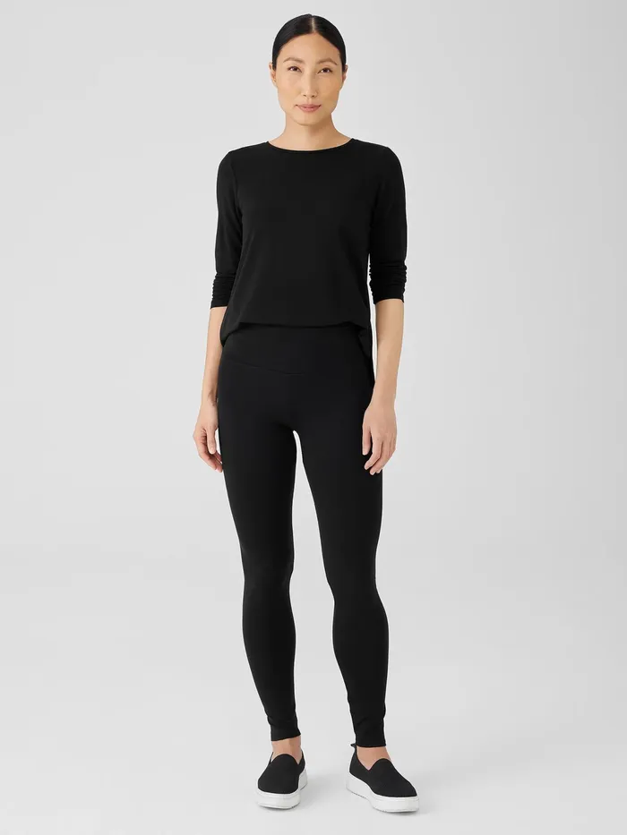 Stretch Jersey Knit Leggings Black Women Eileen Fisher Pants Shorts and Jumpsuits