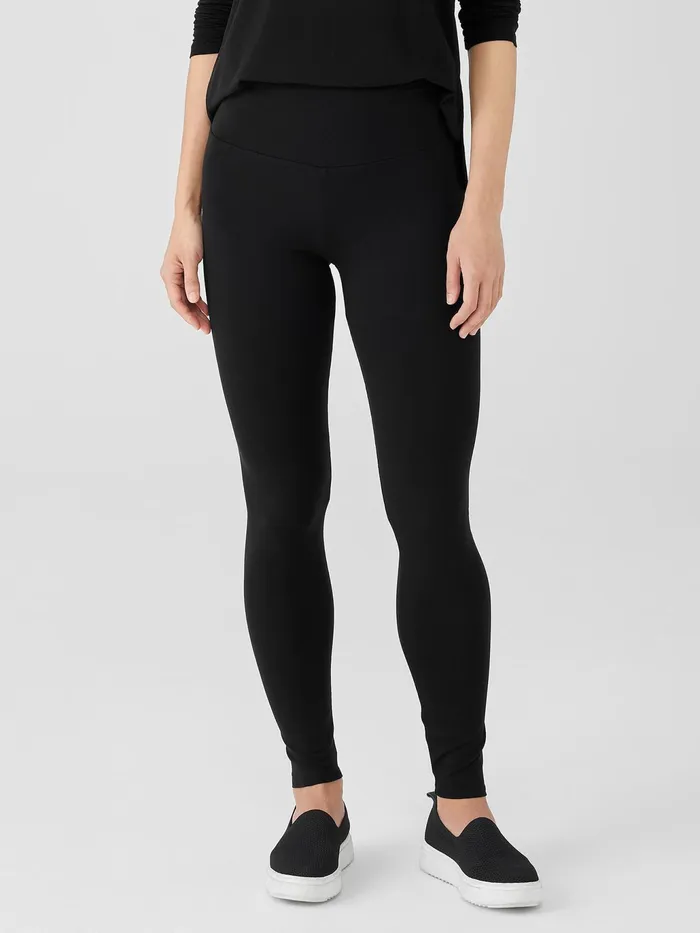 Stretch Jersey Knit Leggings Black Women Eileen Fisher Pants Shorts and Jumpsuits