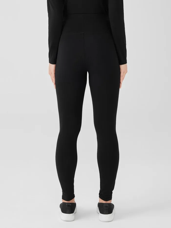 Stretch Jersey Knit Leggings Black Women Eileen Fisher Pants Shorts and Jumpsuits