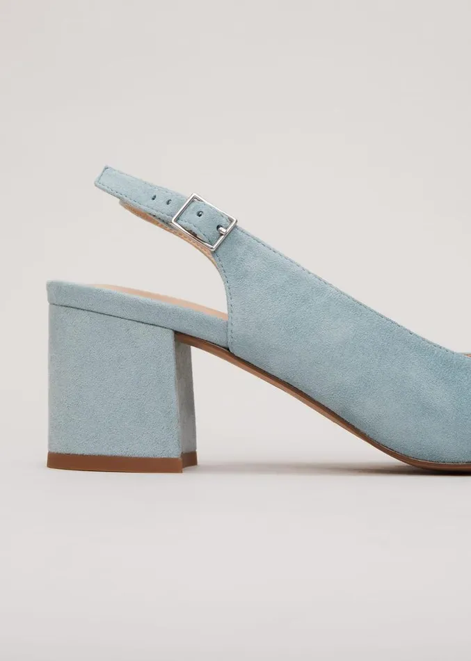 Suede Buckle Block Heel Shoe Light Green Women Phase Eight Occasion Shoes