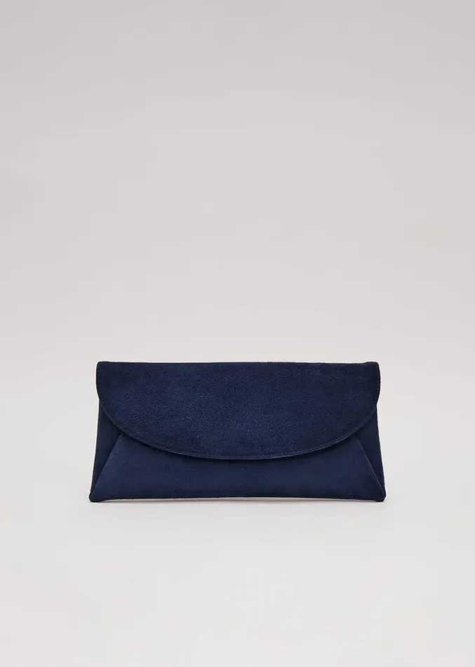 Suede Clutch Bag Navy Women Phase Eight Bags and Clutches