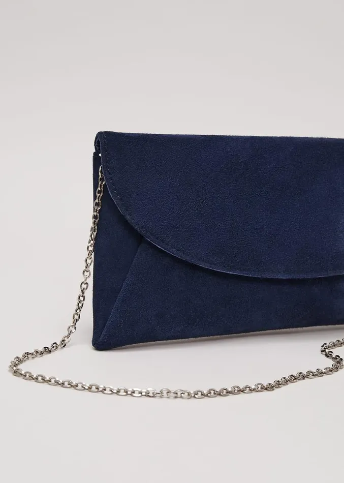 Suede Clutch Bag Navy Women Phase Eight Bags and Clutches