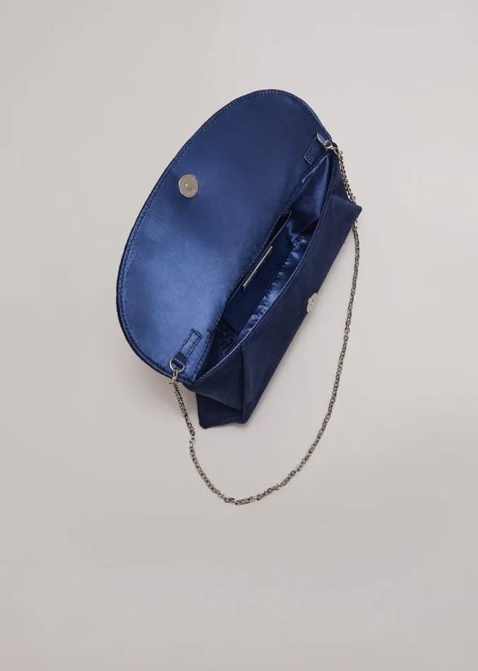 Suede Clutch Bag Navy Women Phase Eight Bags and Clutches