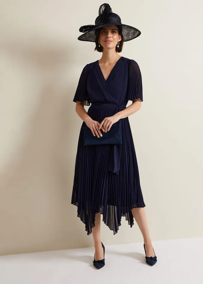 Suede Clutch Bag Navy Women Phase Eight Bags and Clutches