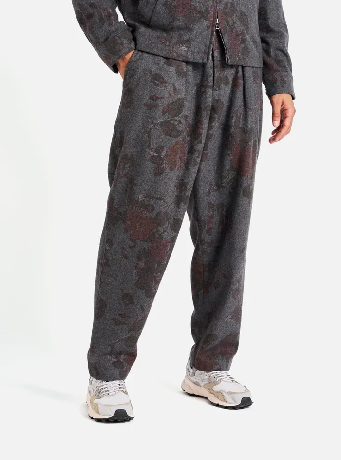 Suiting Men Universal Works Universal Works Pleated Track Pant In Mid Grey Printed Flannel