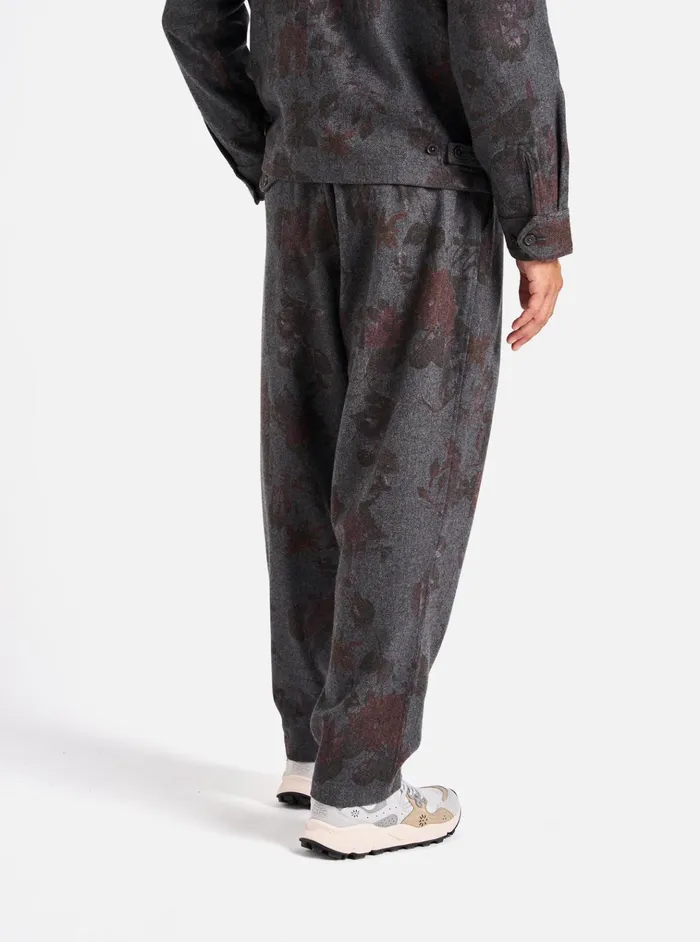Suiting Men Universal Works Universal Works Pleated Track Pant In Mid Grey Printed Flannel