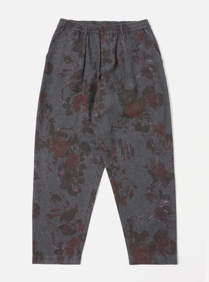 Suiting Men Universal Works Universal Works Pleated Track Pant In Mid Grey Printed Flannel