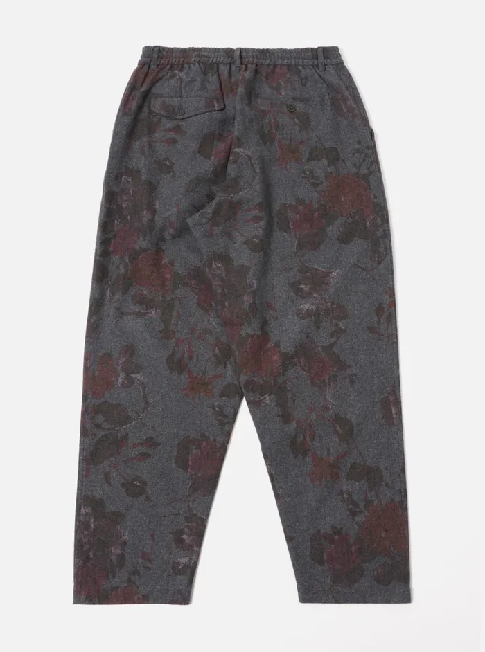 Suiting Men Universal Works Universal Works Pleated Track Pant In Mid Grey Printed Flannel