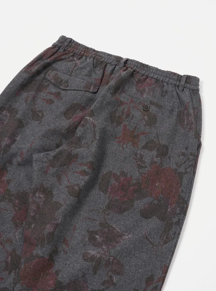 Suiting Men Universal Works Universal Works Pleated Track Pant In Mid Grey Printed Flannel