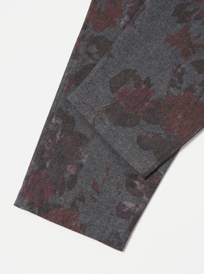 Suiting Men Universal Works Universal Works Pleated Track Pant In Mid Grey Printed Flannel