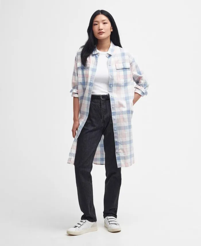 Summer Millcross Shirt Dress Shell Pinkchambray Women Barbour Dresses and Skirts