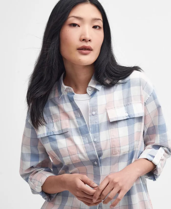 Summer Millcross Shirt Dress Shell Pinkchambray Women Barbour Dresses and Skirts