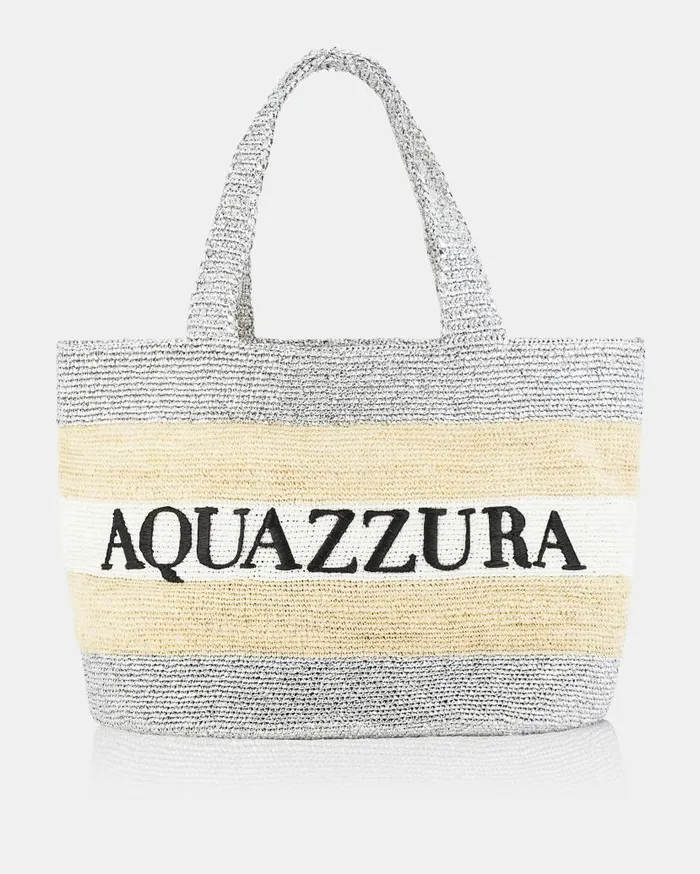 Summer Stripe Tote Large Multicolor Women Aquazzura Shoulder Bags Summer Stripe Tote Large Multicolor Women Aquazzura Shoulder Bags