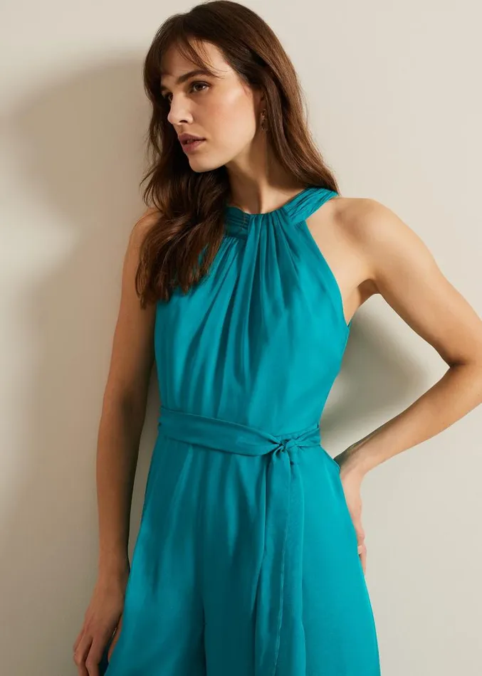 Susanna Silk Jumpsuit Green Women Phase Eight Dresses