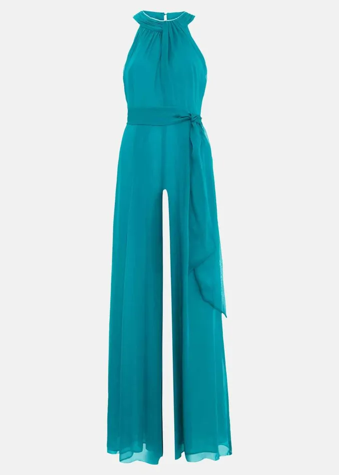 Susanna Silk Jumpsuit Green Women Phase Eight Dresses