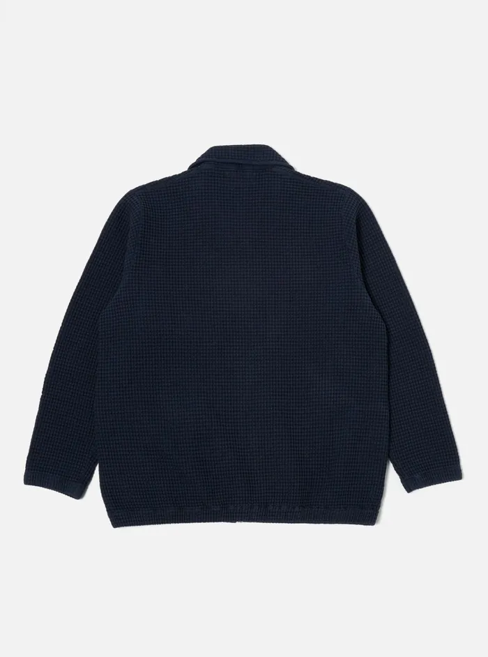 Sweatshirts Men Universal Works Universal Works K Track Top In Navy Pike Waffle