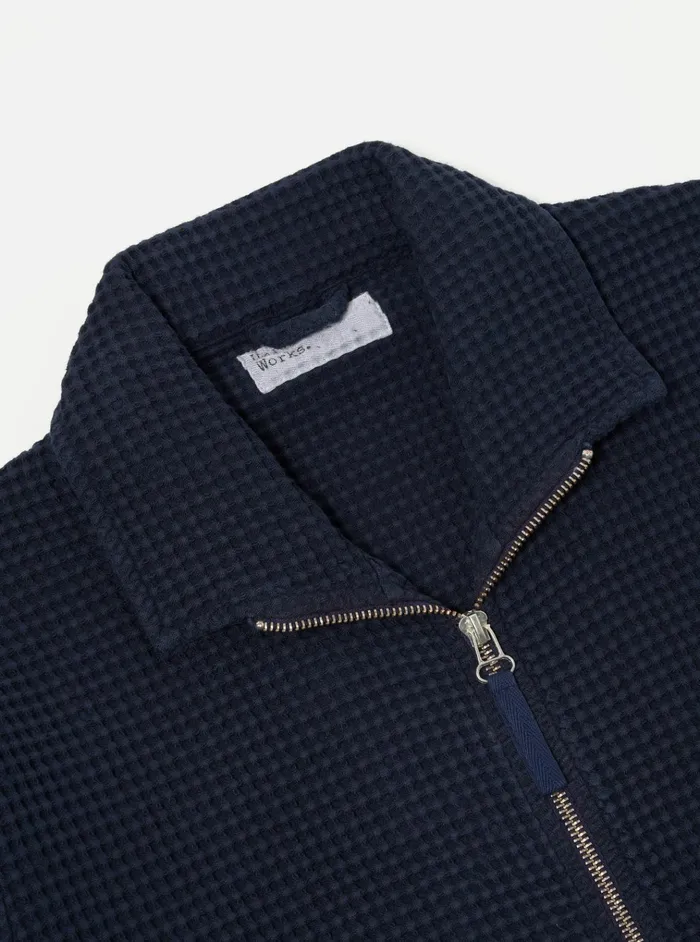 Sweatshirts Men Universal Works Universal Works K Track Top In Navy Pike Waffle