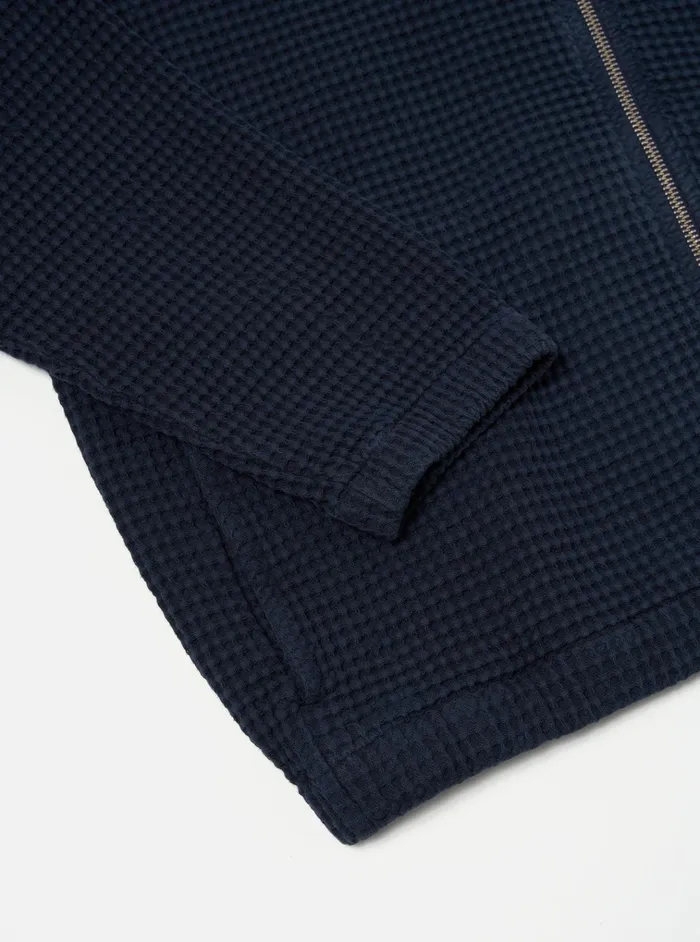 Sweatshirts Men Universal Works Universal Works K Track Top In Navy Pike Waffle
