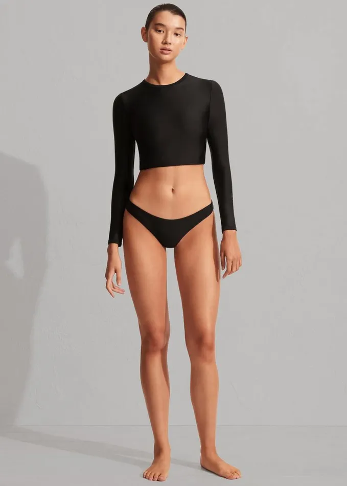 Swimwear Women The Frankie Shop Matteau Long Sleeve Sun Tee 8211 Black