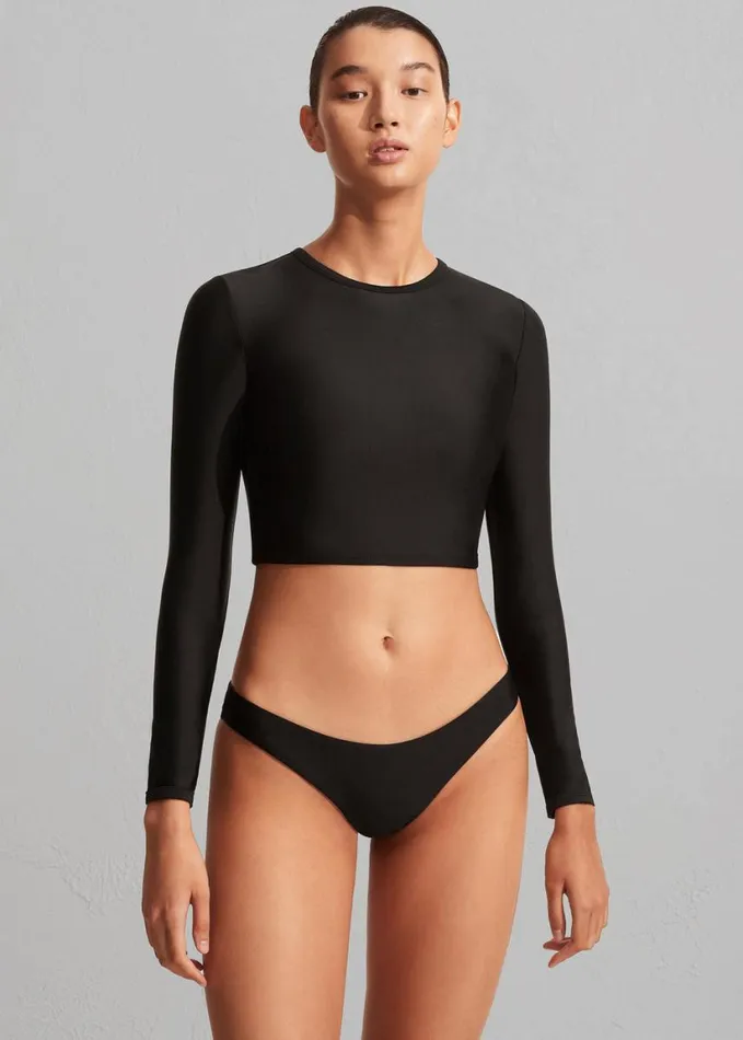 Swimwear Women The Frankie Shop Matteau Long Sleeve Sun Tee 8211 Black