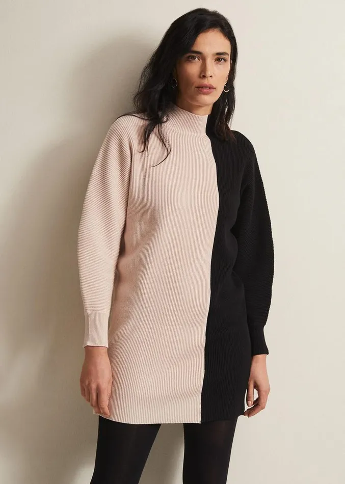 Tamina Colour Block Knitted Tunic Mini Dress Blackmulti Women Phase Eight Dresses Tamina Colour Block Knitted Tunic Mini Dress Blackmulti Women Phase Eight Dresses