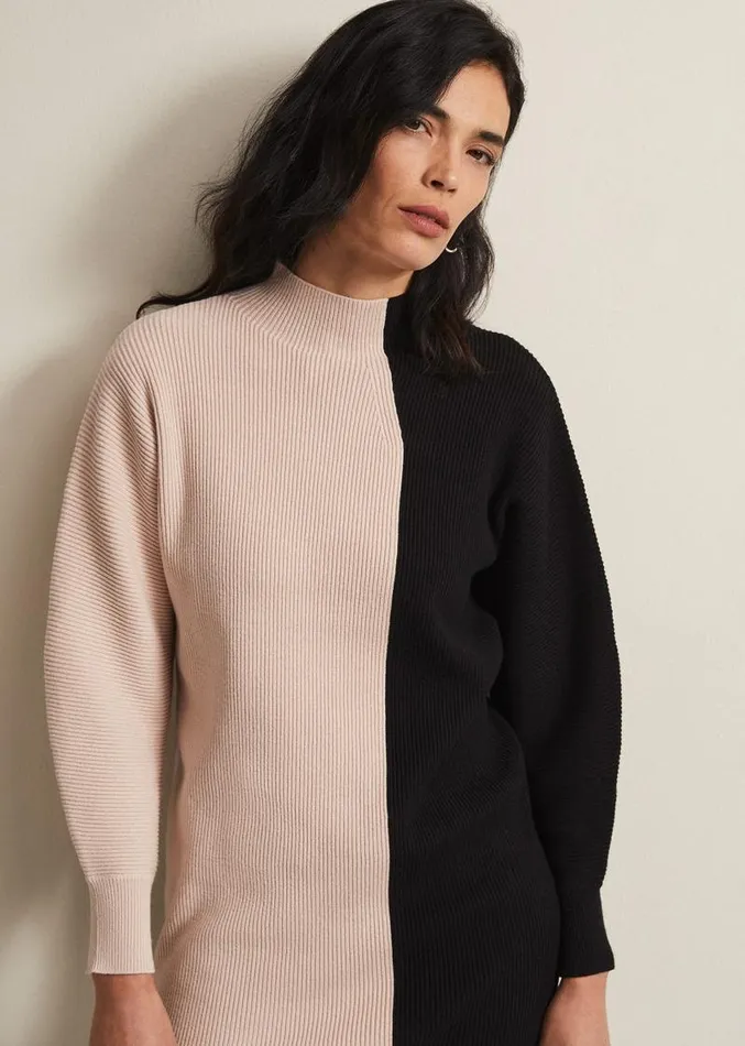 Tamina Colour Block Knitted Tunic Mini Dress Blackmulti Women Phase Eight Dresses Tamina Colour Block Knitted Tunic Mini Dress Blackmulti Women Phase Eight Dresses