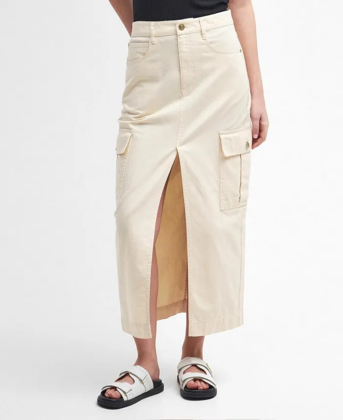 Tamsin Cargo Midi Skirt Washed Black Women Barbour Dresses and Skirts