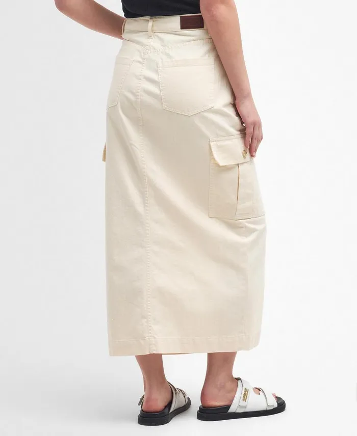 Tamsin Cargo Midi Skirt Washed Black Women Barbour Dresses and Skirts