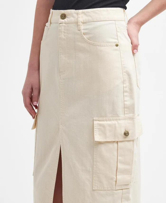 Tamsin Cargo Midi Skirt Washed Black Women Barbour Dresses and Skirts