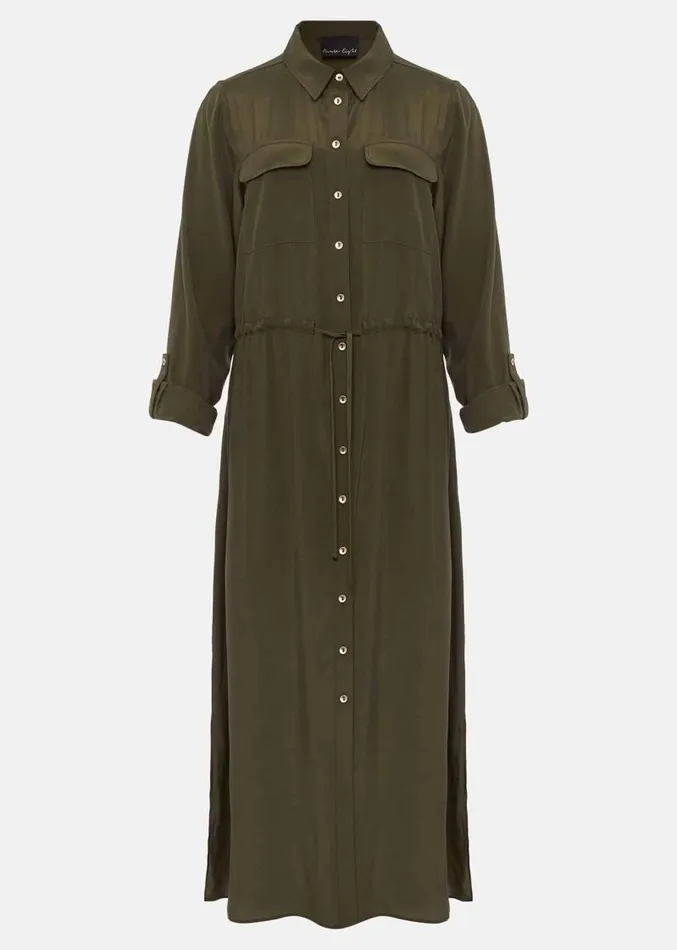 Tana Khaki Midi Dress Khaki Women Phase Eight Dresses