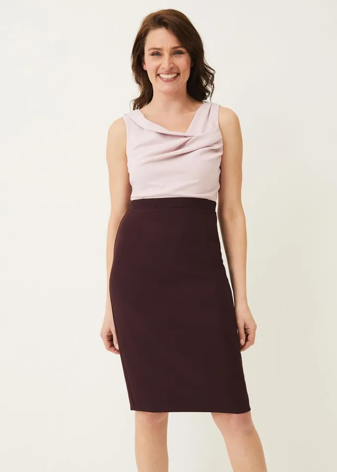 Tandi Contrast Bodice Dress Antique Rosewine Women Phase Eight Dresses