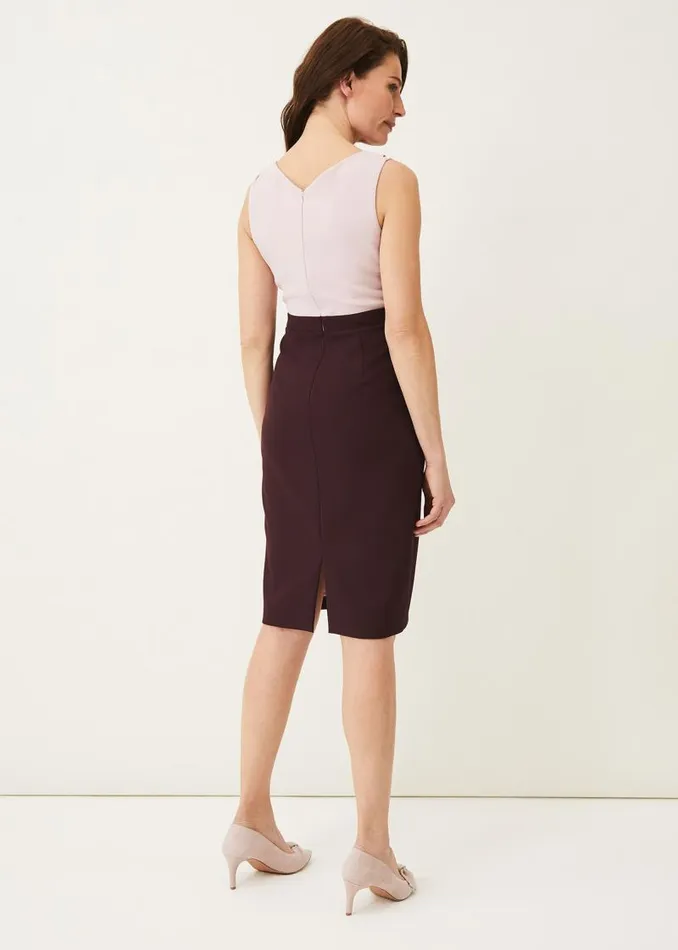 Tandi Contrast Bodice Dress Antique Rosewine Women Phase Eight Dresses