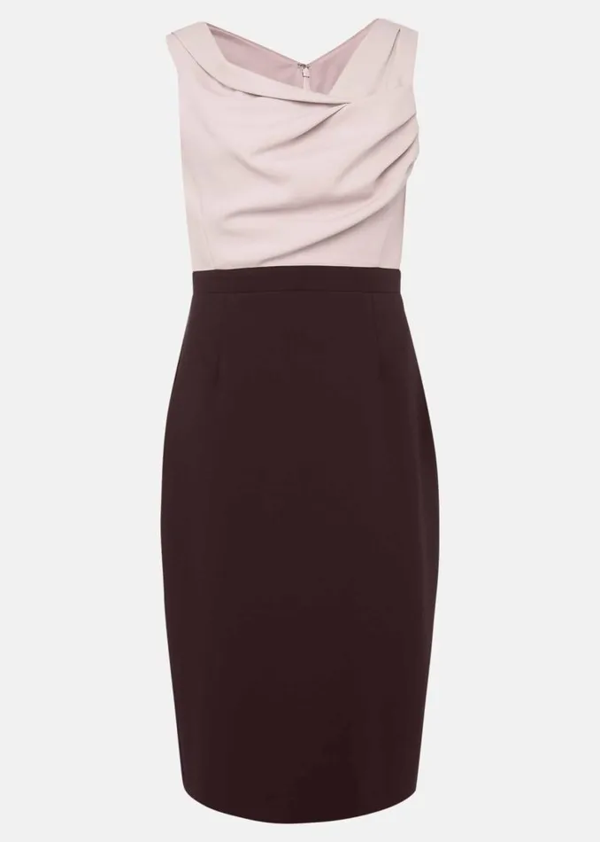 Tandi Contrast Bodice Dress Antique Rosewine Women Phase Eight Dresses