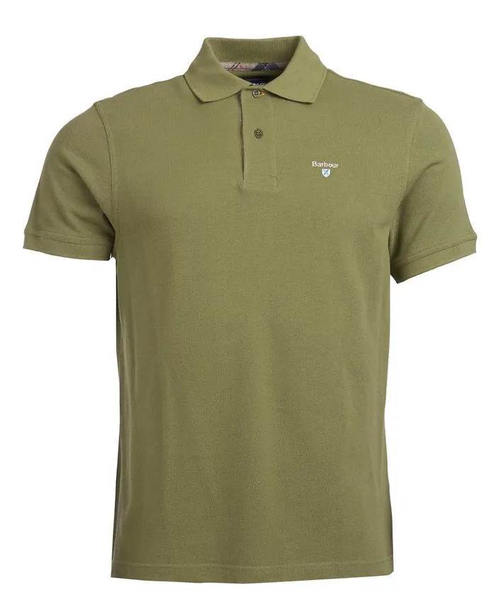 Tartan Pique Polo Shirt Sky Marldress Men Barbour Polo Shirts