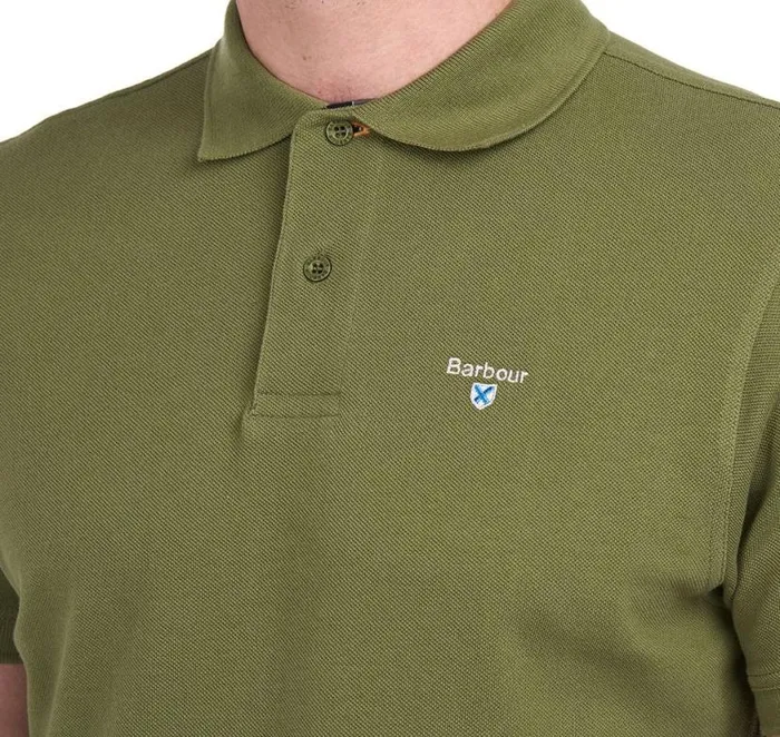Tartan Pique Polo Shirt Sky Marldress Men Barbour Polo Shirts