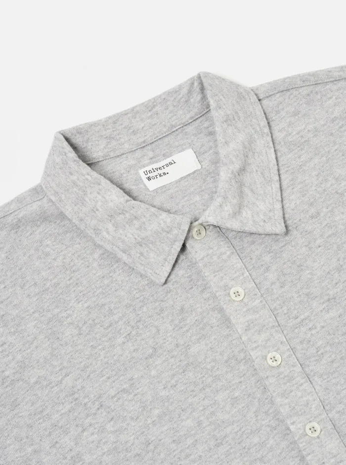 Tees Men Universal Works Universal Works Pullover SS Shirt In Grey Marl Recycled Wool Mix