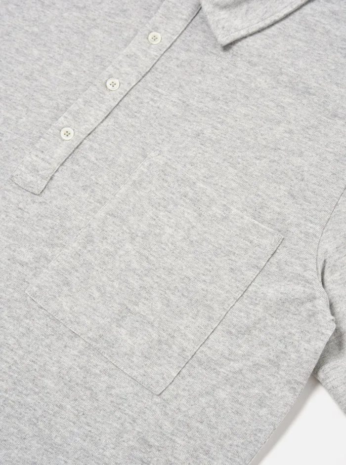 Tees Men Universal Works Universal Works Pullover SS Shirt In Grey Marl Recycled Wool Mix