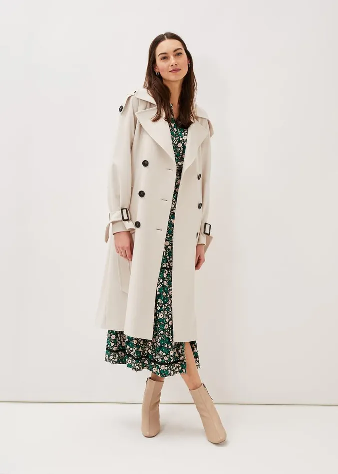 Tegan Trench Coat Off White Women Phase Eight Coats